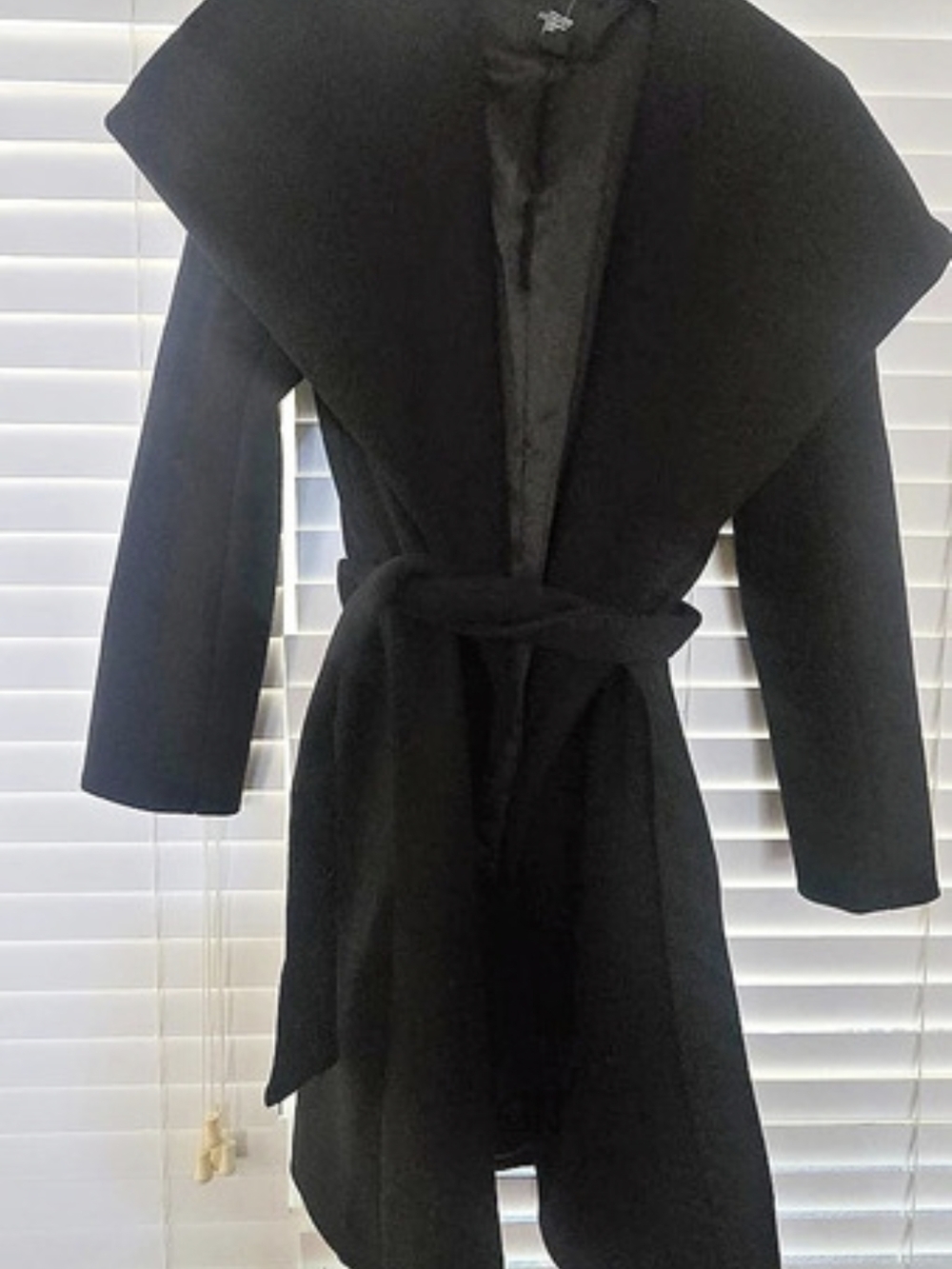 Forever 21 Black Wrap Cape Coat Like New